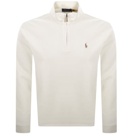 Ralph Lauren Half Zip Sweatshirt Cream | Mainline Menswear ca
